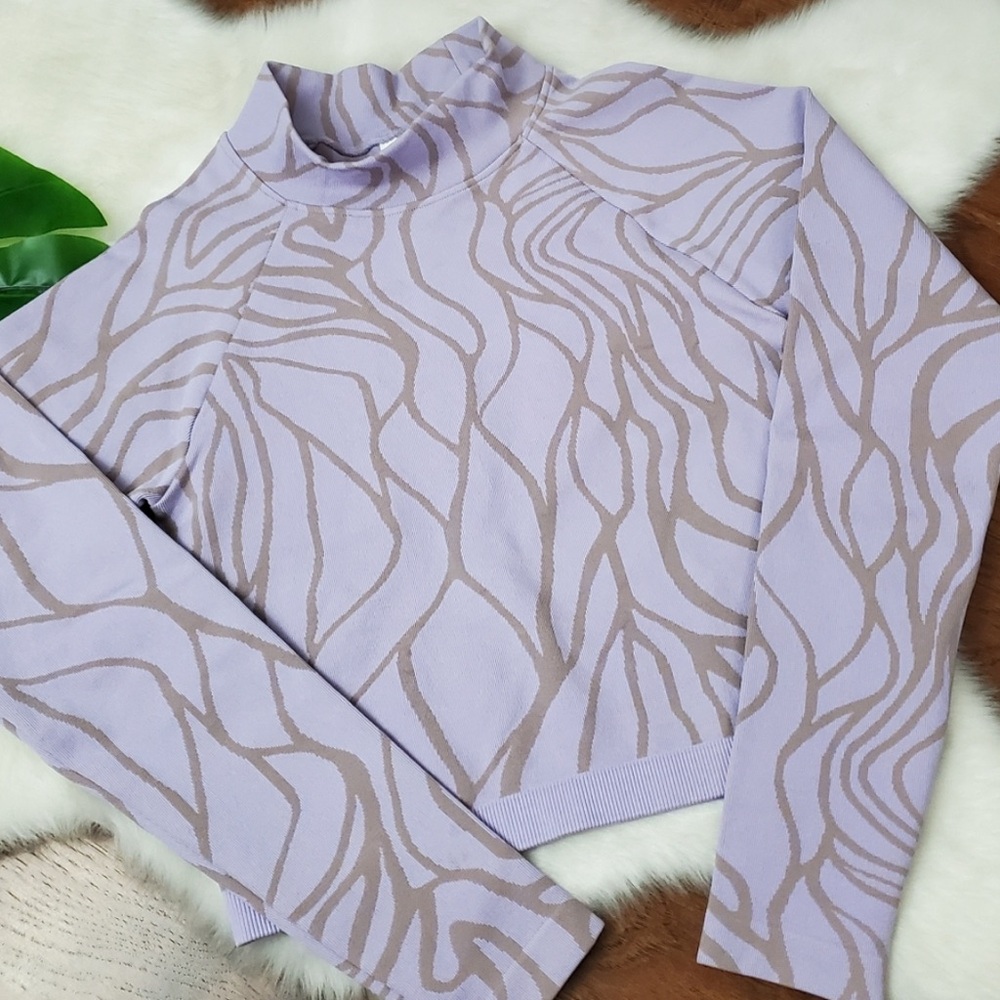 Fabletics Purple and Brown Patterned Top